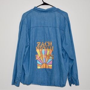 Hand Painted Zach Bryan Denim Button Down